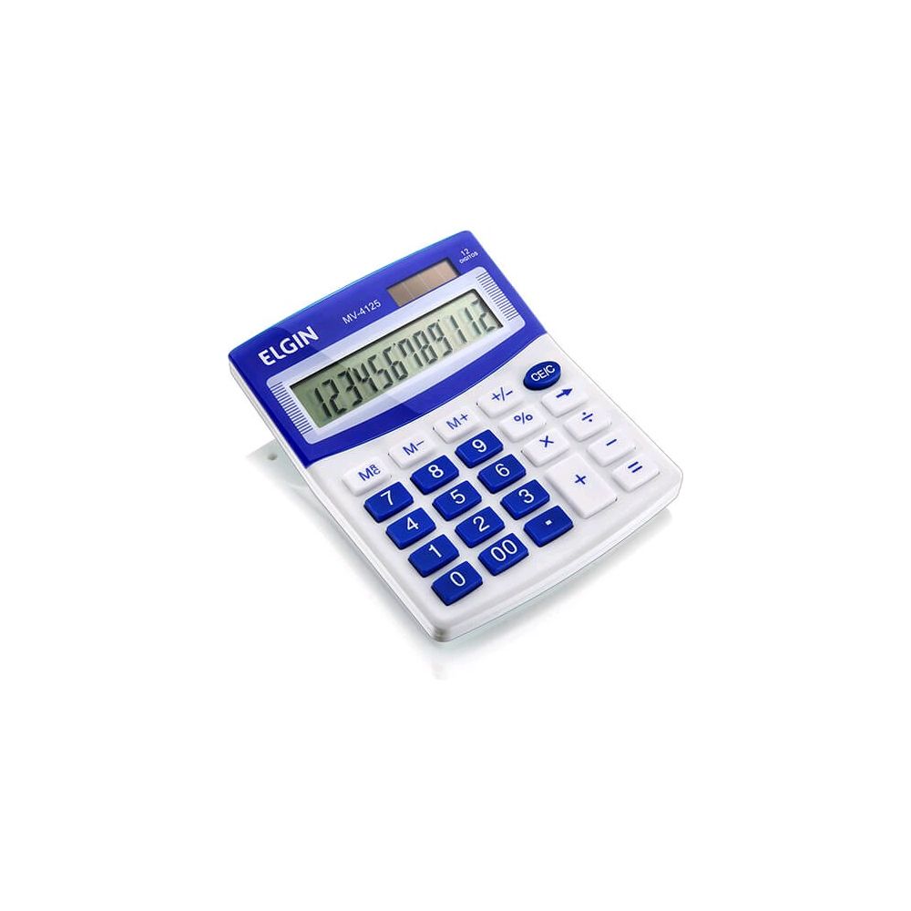 Calculadora 12 Dígitos Visor MV4125 Azul - Elgin 