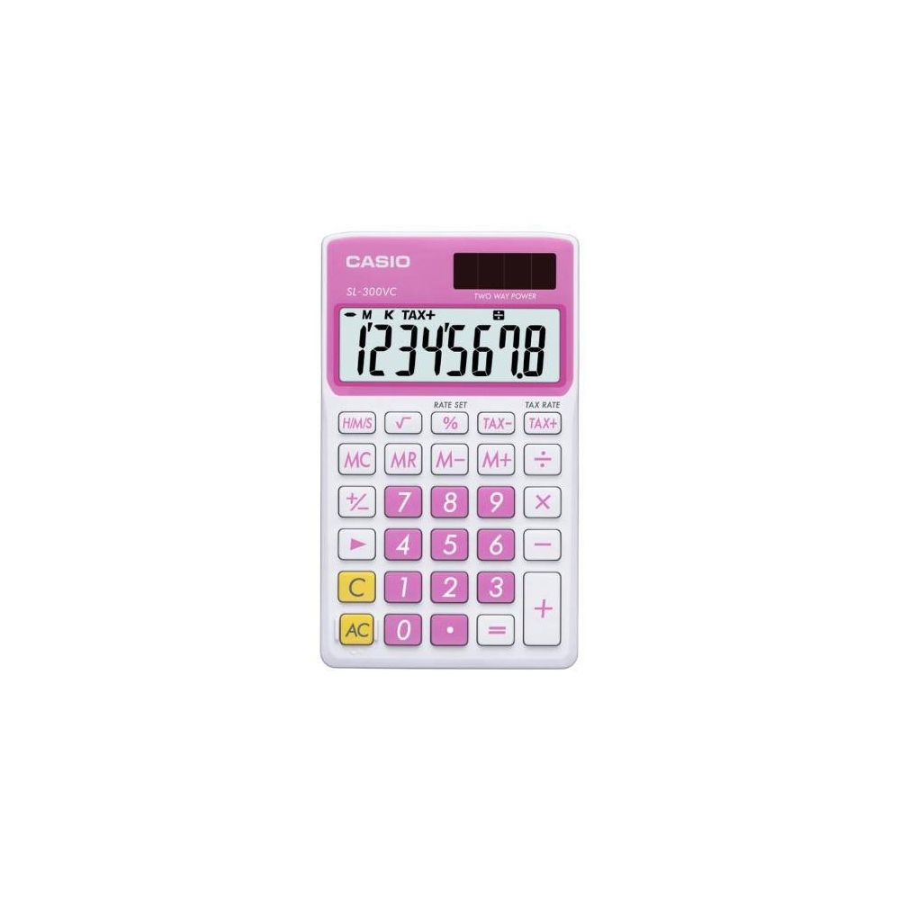 Calculadora Casio 8 Dígitos SL-300NC-PK Branco/Rosa