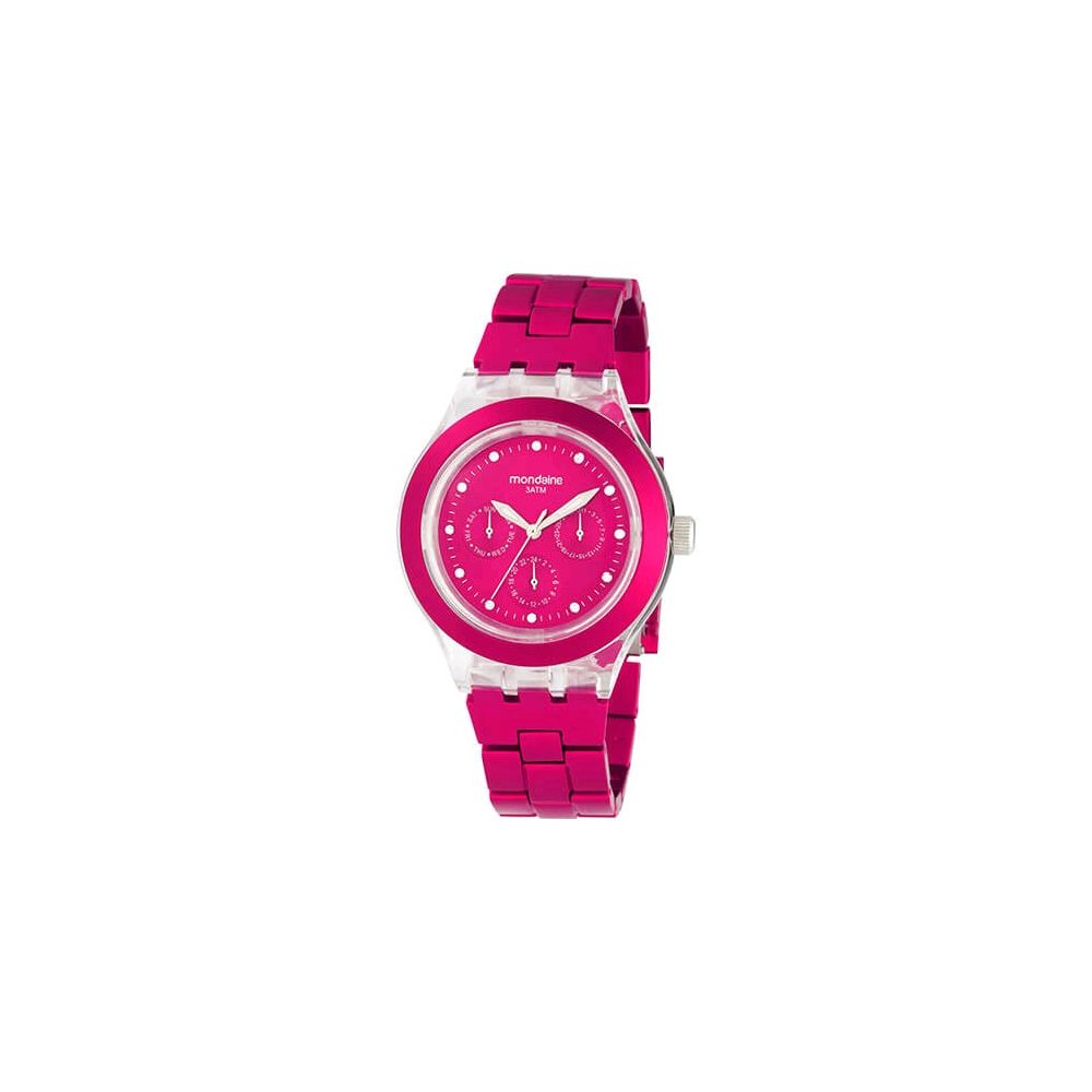 Relógio Feminino com Caixa de Acrílico e Pulseira de Alumínio Mod.94147LPMEPY5 -
