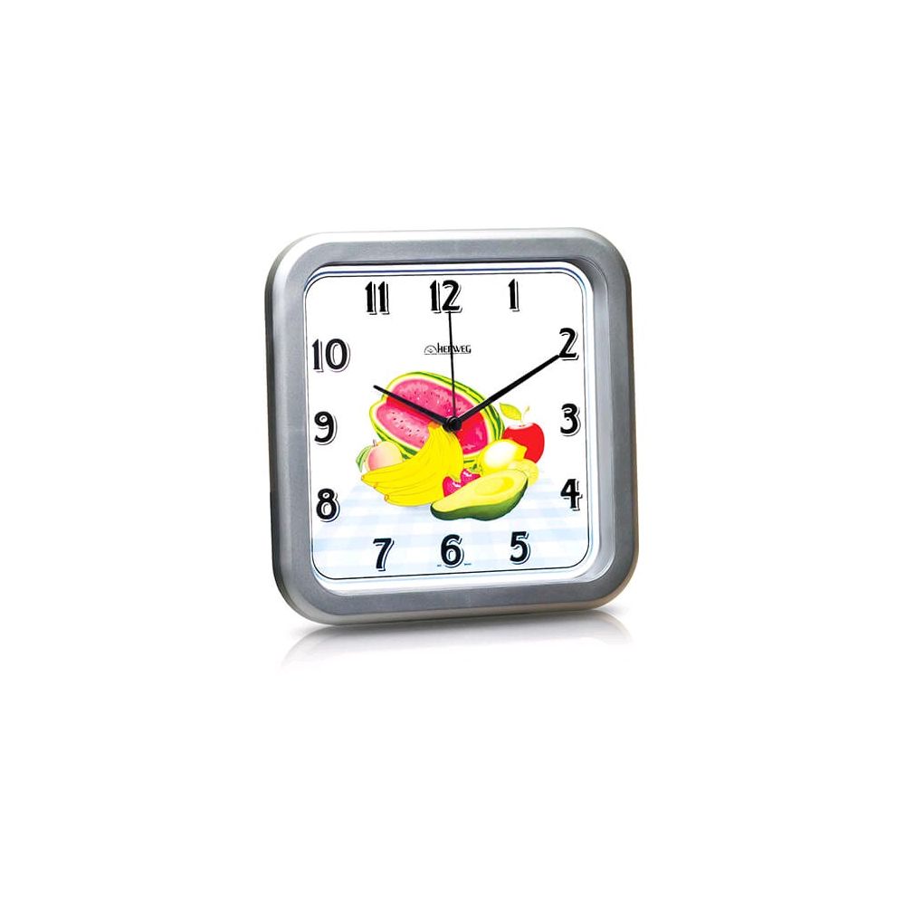 Relógio de Parede Quartz Prata Metálico - Herweg