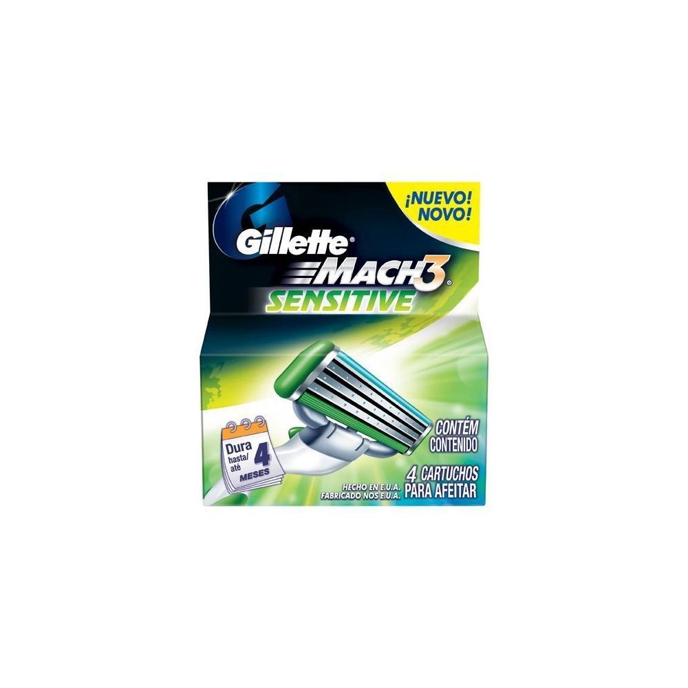 Cartucho Gillette Mach 3 Sensitive 4 Unidades - P&G