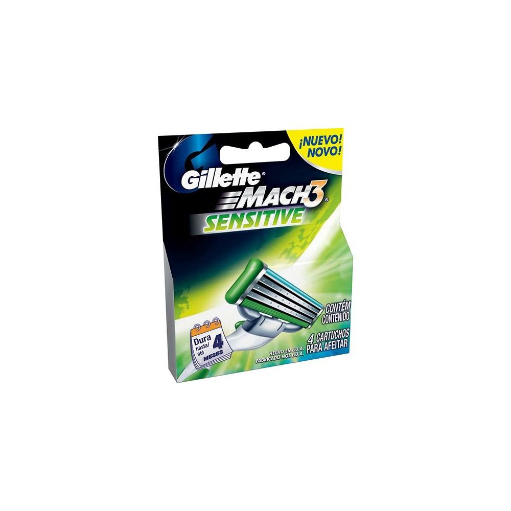 Cartucho Gillette Mach 3 Sensitive 4 Unidades - P&G