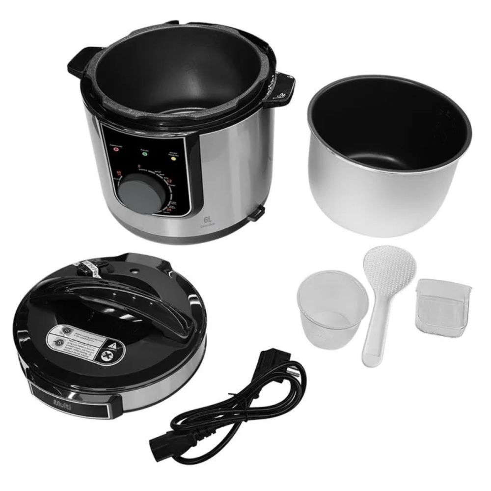 Panela de Pressão 6L 1000W-220V Cinza GO503 - Multi