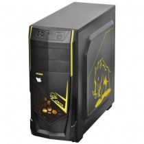 Gabinete Gamer Java Mid Tower Preto/Amarelo - PcYes