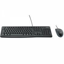 Kit Teclado e Mouse com Fio USB ABNT2 Preto MK120 - Logitech