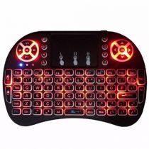 Mini Teclado S/fio Iluminado Led Colorido 3 Cores Pc 