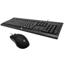 Kit Teclado e Mouse com Fio USB Preto 1QW64AA#UUF - HP