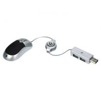 Mouse Micro Retrátil c/ Hub USB Mod.0865 Goldship - Leadership
