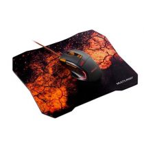 Combo Mouse e Mousepad Preto e Laranja - Multilaser 