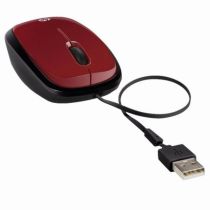 Mouse Retrátil X1250 USB Óptico Vermelho - HP