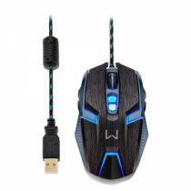 Mouse com Fio Gamer MO252, Warrior, Azul/Preto, 4000DPI - Multilaser