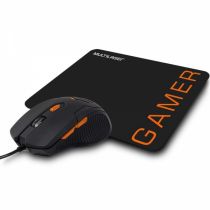 Mouse e Mouse Pad Speed Laranja Preto MO274 - Multilaser