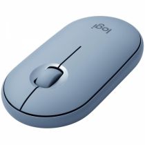 Mouse Óptico Sem Fio M350, Pebble, 1000 DPI, Azul Logitech