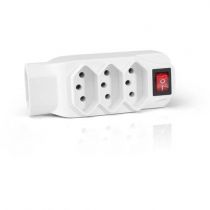 Adaptador de Tomada L 4 Saídas Branco WI246 - Multilaser 