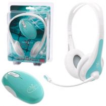 Headset + Mouse USB Summer Mod.F154A Azul Claro - Integris