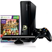 Xbox 360 Microsoft 4GB, Controle Wi-Fi + Kinect + Game Kinect Adventures - Micro