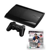 PlayStation 3 Slim 250GB + Controle Dual Shock 3 Preto Sem Fio + FIFA 13 para PS