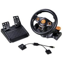 Volante com Pedal para PC/PS2/PS3 JS074 - Multilaser Racer 3 em 1