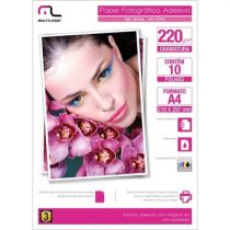 Papel Photo Glossy Adesivo 220Gr Tam.A4 10 folhas Multilaser