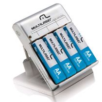 Carregador de Pilhas AA/AAA com 4 Pilhas AA CB054 - Multilaser