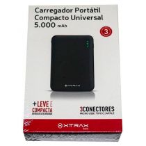 Carregador Portátil Universal 5.000 mAh Preto - Xtrax