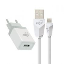Kit Carregador Universal USB Cabo Lightning Branco KT810WC – ELG