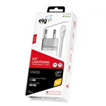 Kit Carregador Universal USB Cabo Lightning Branco KT810WC – ELG