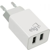 Carregador Com 2 Saídas USB Branco WC124A - ELG