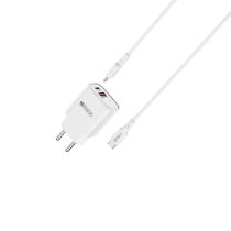 Carregador Saídas USB-C e USB-A CRG-232C Branco 20W - Hrebos
