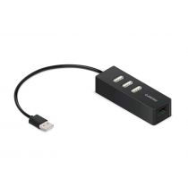 Conversor USB 2.0 e LAN 10/100 com HUB USB 3 Portas Modelo: USB2RJ45HUB3 Mod.928