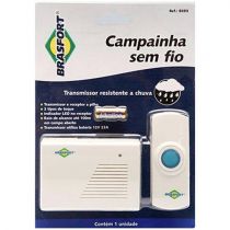 Campainha Sem Fio 100 Metros 2 Toques Branca - Brasfort 