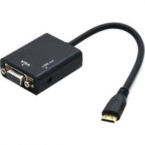 Conversor de Vídeo HDMI Macho X VGA Fêmea 1080p 0750823 - Chipsce