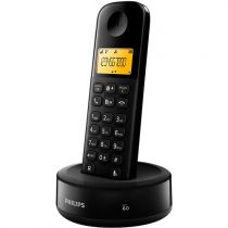 Telefone sem Fio Philips D130 com Identificador de Chamadas Preto  - Philips