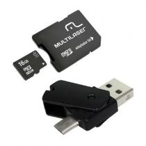 Kit Pen Drive Micro SD 16GB Adapt SD MC131 - Multilaser 
