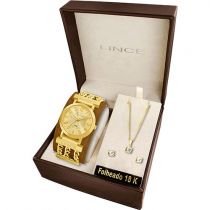 Kit Relógio Feminino Lince Analógico com Colar e Brincos - LRC4225L K618C2MK - L