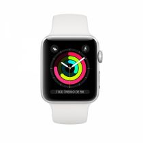 Apple Watch Series 3 GPS + Cellular, 42 mm, Alumínio Prata, Pulseira Esportiva Branca, MTH12BZ/A - Apple