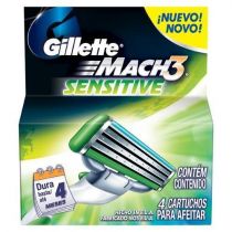 Cartucho Gillette Mach 3 Sensitive 4 Unidades - P&G