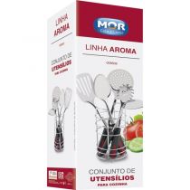 Conjunto Utensílios para Cozinha Inox Aroma 6 Peças MOR