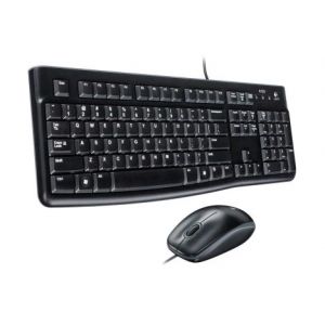 Kit Teclado e Mouse com Fio USB ABNT2 Preto MK120 - Logitech