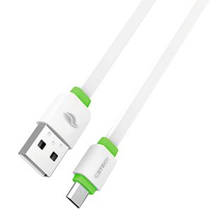 Cabo USB x Micro USB 1m Branco e Verde CB-100WH - C3Tech