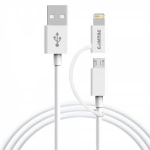 Cabo USB para Micro USB Lightning 1 M Branco 9320 - Comtac 