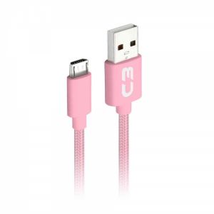 Cabo Micro USB 2.0 AM x USB 1M Rosa CB-M11PKX - C3Plus