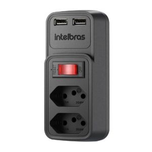 Adaptador Carregador de 2 Tomadas e 2 USB - Intelbras