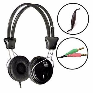 Headphone Gamer Tricerix com Microfone Preto - C3 Tech