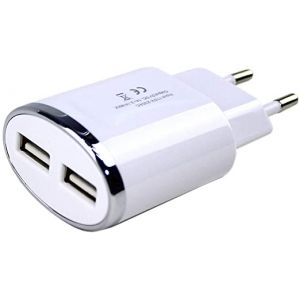 Carregador com 2 Portas USB 1.0A Bivolt Branco 04.00200024 - Roxline 