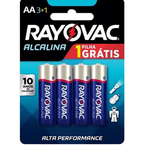 Pilha Alcalina Pack 4 AA - Rayovac
