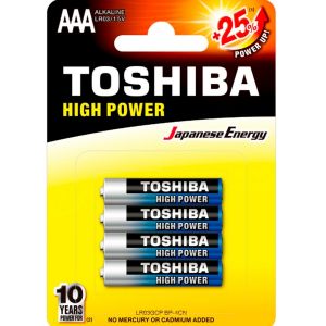 Pilha Alcalina AAA 1,5V LR03GCP 04 Unidades - Toshiba