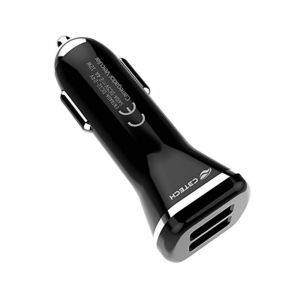 Carregador Veicular 02 Portas USB c/ Cabo Lightning  UCV-L240BK - C3Tech