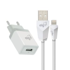 Kit Carregador Universal USB Cabo Lightning Branco KT810WC – ELG