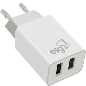Carregador Com 2 Saídas USB Branco - ELG